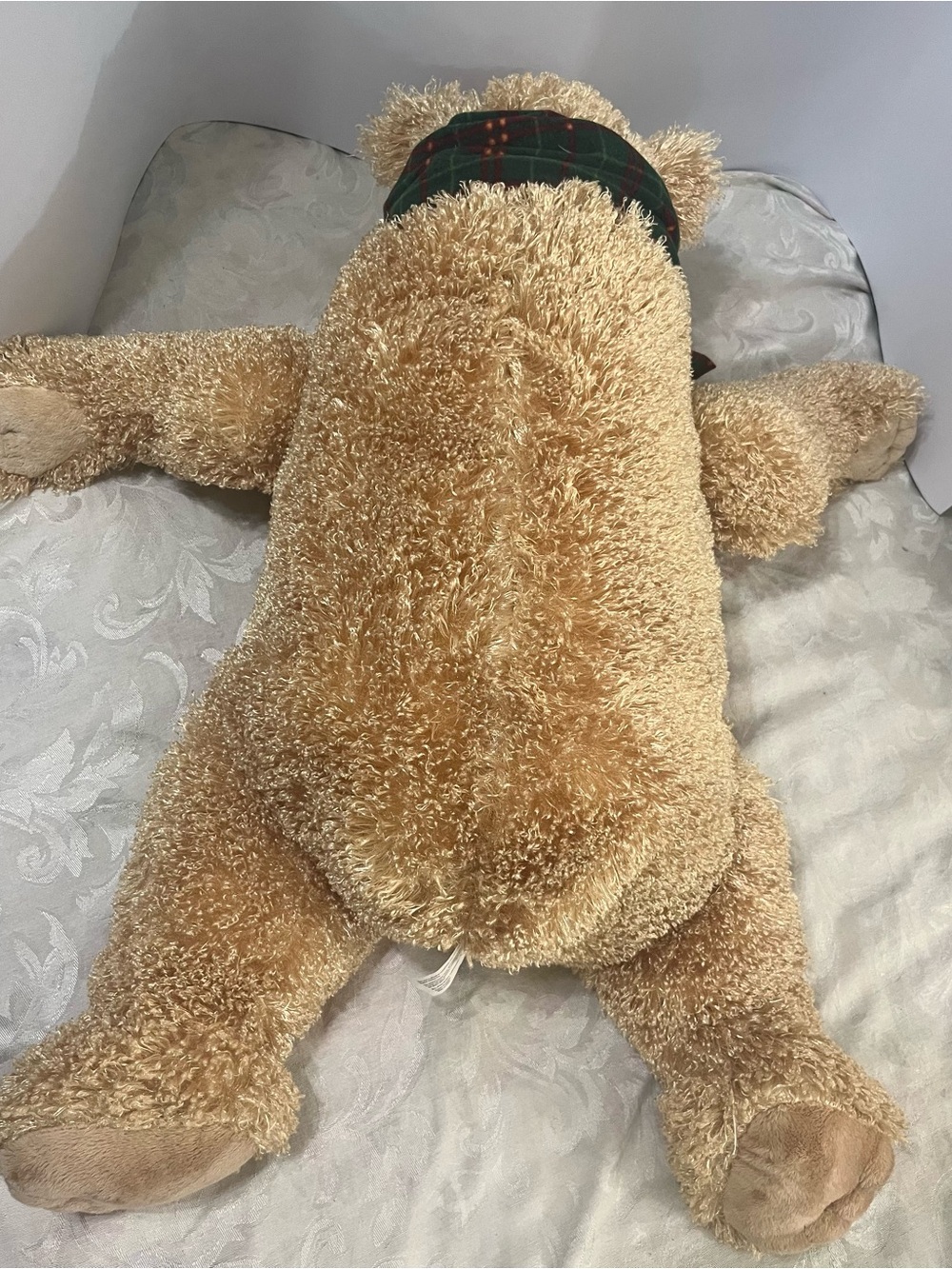 Vintage 90s Rare 30” Holiday Detailed Potbelly Plush Bear with Wide Wool Scarf - Picture 10 of 15